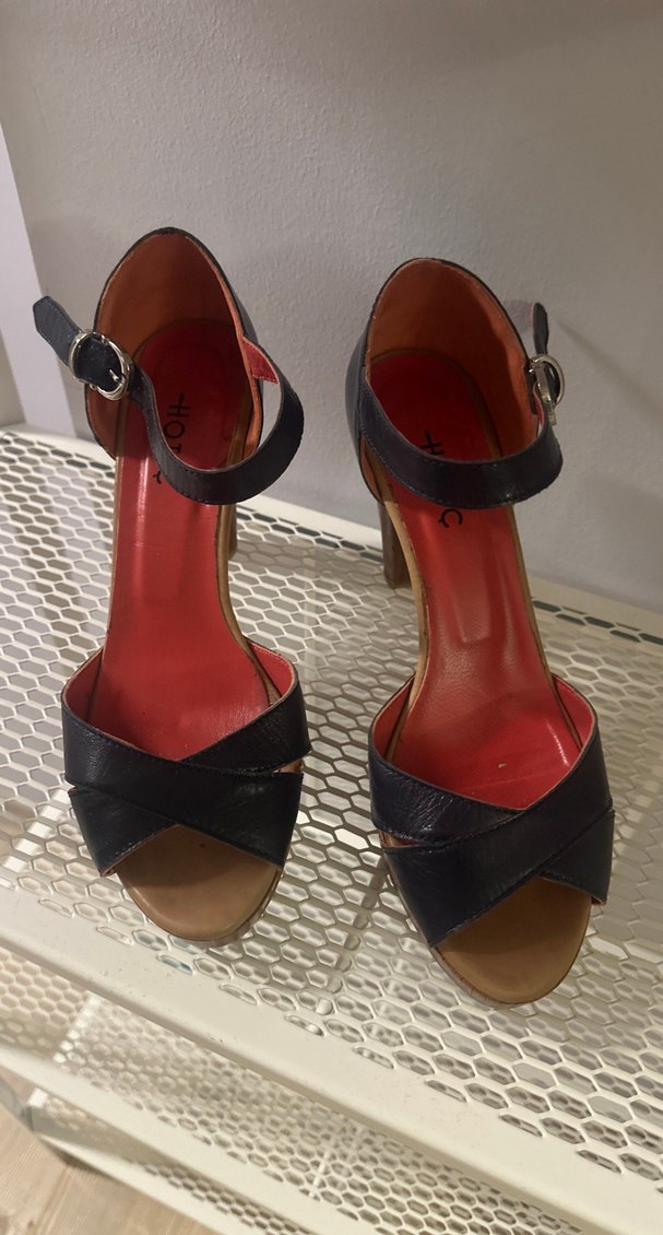 Kadın lacivert Platform Topuklu Sandalet - Görsel 3