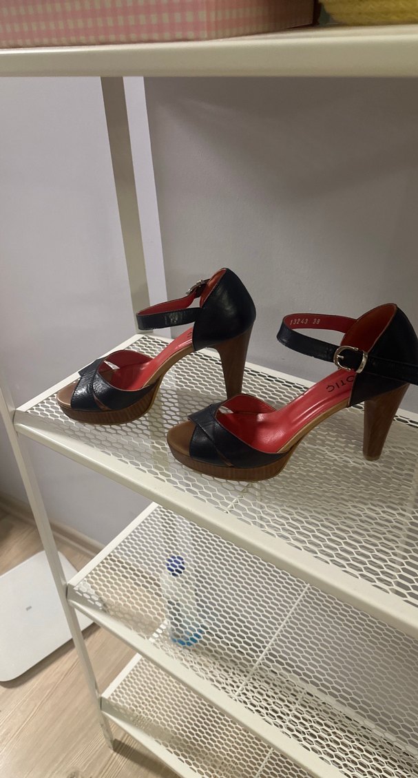 Kadın lacivert Platform Topuklu Sandalet - Görsel 4