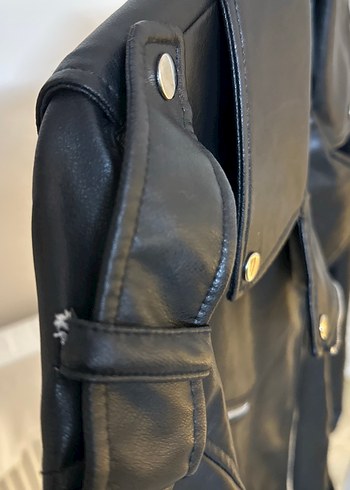 Zara Siyah Deri Biker Ceket - Görsel 6