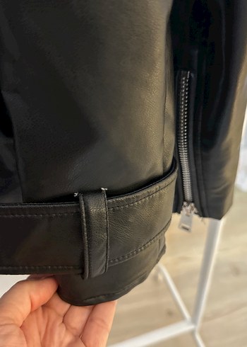 Zara Siyah Deri Biker Ceket - Görsel 11