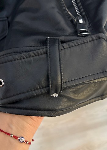 Zara Siyah Deri Biker Ceket - Görsel 5
