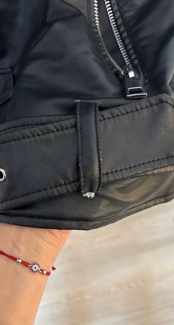 Zara Siyah Deri Biker Ceket - Görsel 5