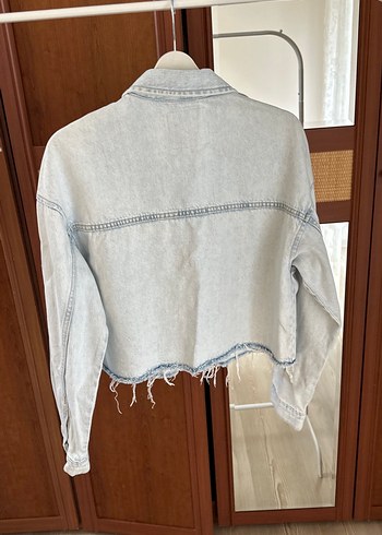 Stradivarius çıt çıt Düğme ince Denim Ceket - Görsel 6