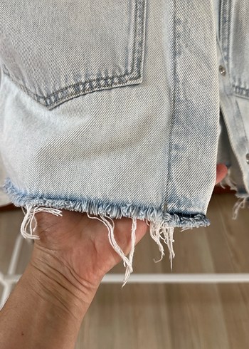 Stradivarius çıt çıt Düğme ince Denim Ceket - Görsel 3