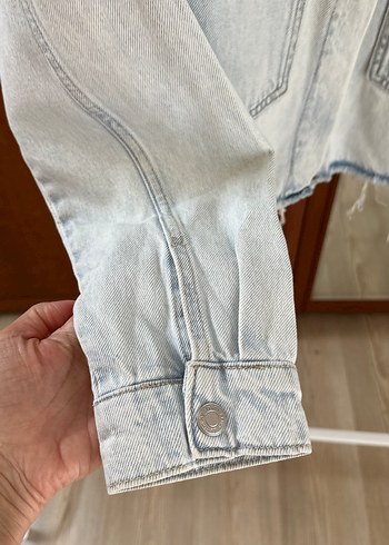 Stradivarius çıt çıt Düğme ince Denim Ceket - Görsel 2