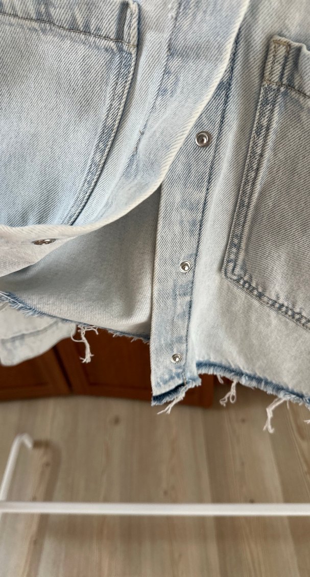 Stradivarius çıt çıt Düğme ince Denim Ceket - Görsel 4