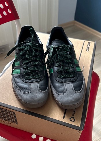 Siyah Yeşil Adidas Bağcıklı Spor Ayakkabı - Görsel 2