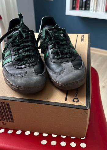 Siyah Yeşil Adidas Bağcıklı Spor Ayakkabı - Görsel 4