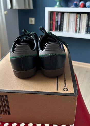 Siyah Yeşil Adidas Bağcıklı Spor Ayakkabı - Görsel 5