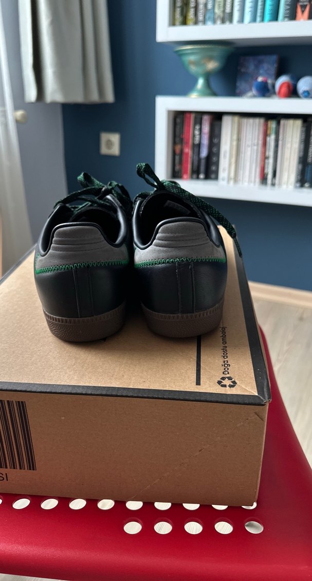 Siyah Yeşil Adidas Bağcıklı Spor Ayakkabı - Görsel 5