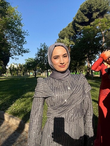 m Beden gri Renk Abiye