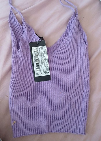 Mor V Yaka Örme Kadın Atlet