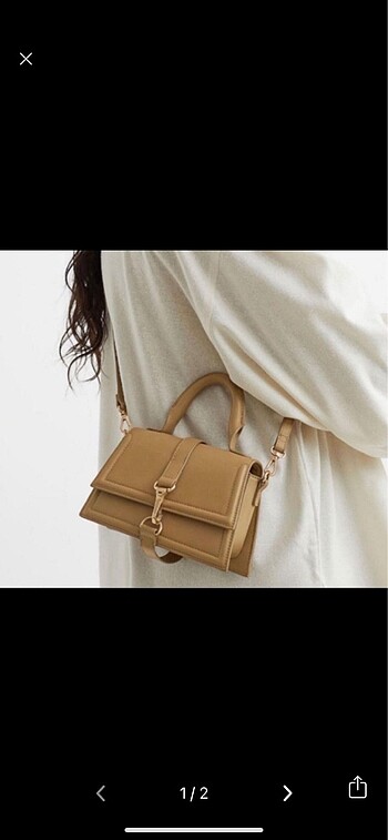 H&M bej askılı kol çanta