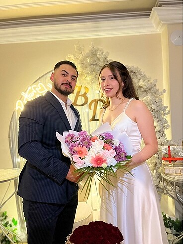 38 Beden Beyaz söz nişan nikah elbisesi