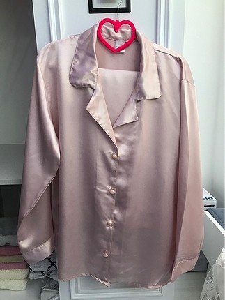 Saten pijama takımı pembe