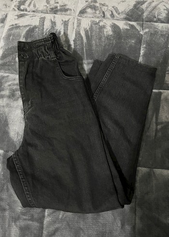 Diğer Kadın Siyah Bol Kesim Denim Pantolon