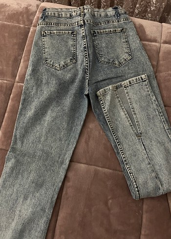 Kadın Gri Tie-Dye Denim Pantolon - Görsel 2