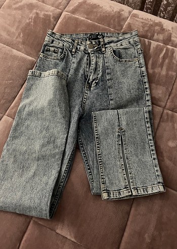 Kadın Gri Tie-Dye Denim Pantolon - Görsel 3