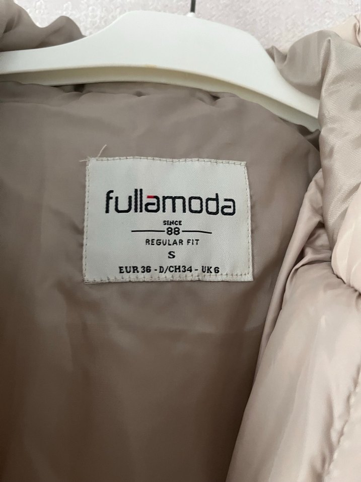 Bej Uzun Kadın Mont Fermuarlı Kapüşonlu - Görsel 2