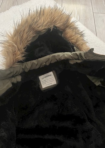 Haki Şişme Mont İçi Peluş Kürklü Kapüşon - Görsel 2