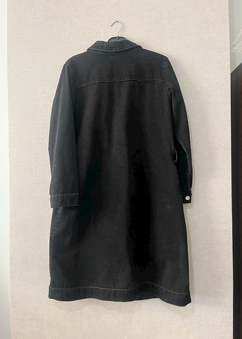 Siyah Kuşaklı Denim Midi Elbise - Görsel 3