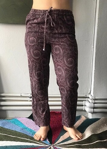 Zara Zara Desenli Rahat Kot Pantolon