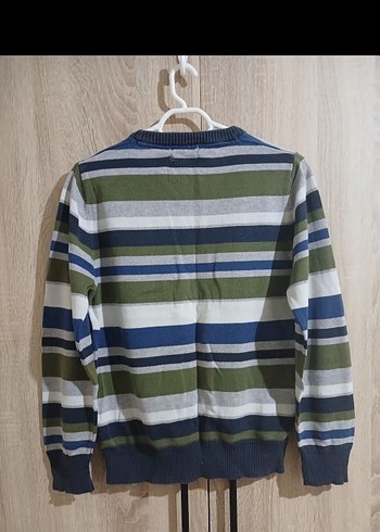 Çizgili Erkek Çocuk Triko Kazak - Görsel 2