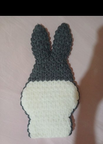 Gri Tavşan Figürlü El Yapımı Banyo Lifi - Görsel 2