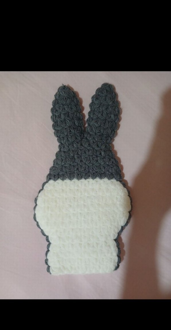 Gri Tavşan Figürlü El Yapımı Banyo Lifi - Görsel 2
