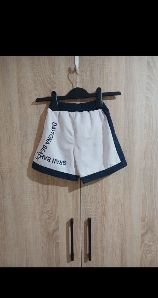 Beyaz Kırmızı Pamuklu Erkek Şort - Görsel 2