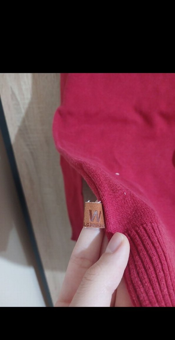 Bordo V Yaka Örgü Erkek Çocuk Kazak - Görsel 2