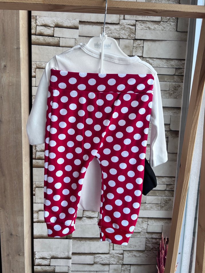 Uzun Kollu Minnie Mouse Bebek Takımı - Görsel 2