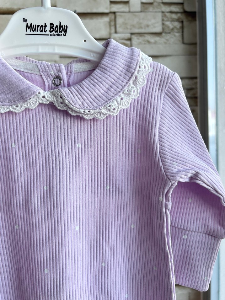 Dantel Detaylı Lila Bebek Tulum - Görsel 2