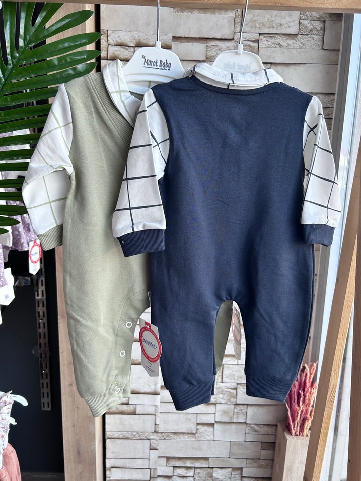 Düğmeli  Erkek Bebek Tulum - Görsel 2