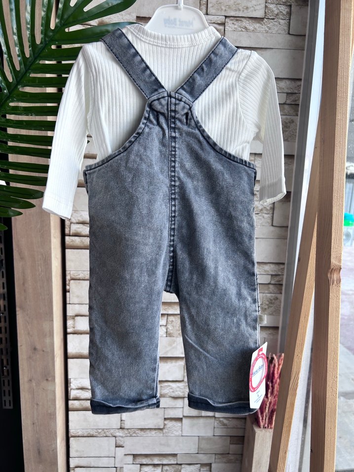 Pamuklu Erkek Çocuk Kot Tulum - Görsel 2