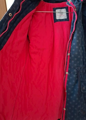 Kız Çocuk Mavi Desenli Kot Ceket - Görsel 2