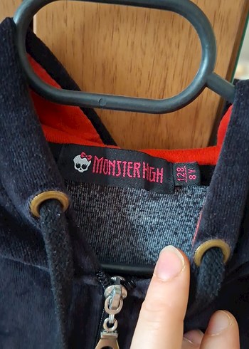 Kapüşonlu Siyah Fermuarlı çocuk hırka - Görsel 6