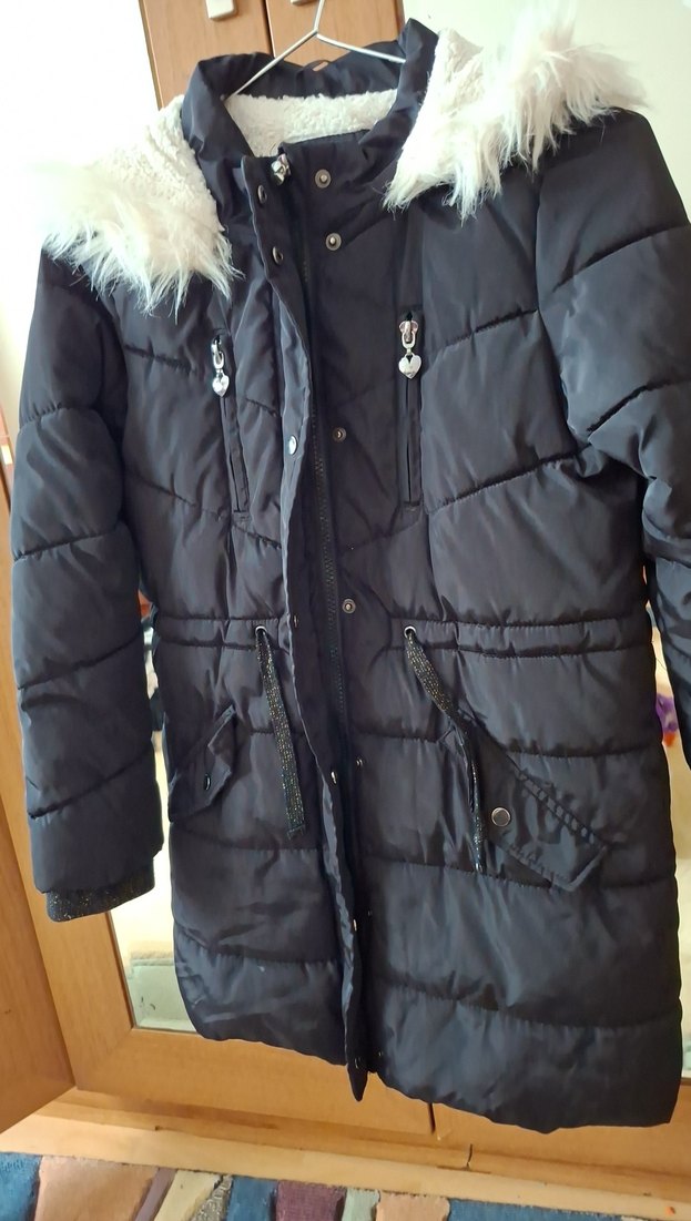 Siyah Kürklü çocuk Kışlık Mont - Görsel 5