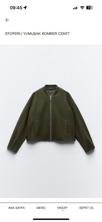 Zara Zara stoperli bomber ceket