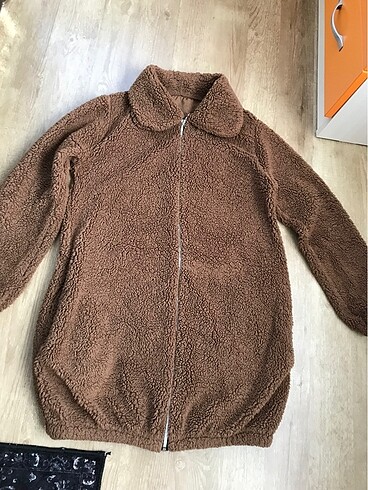 l Beden kahverengi Renk Peluş hırka