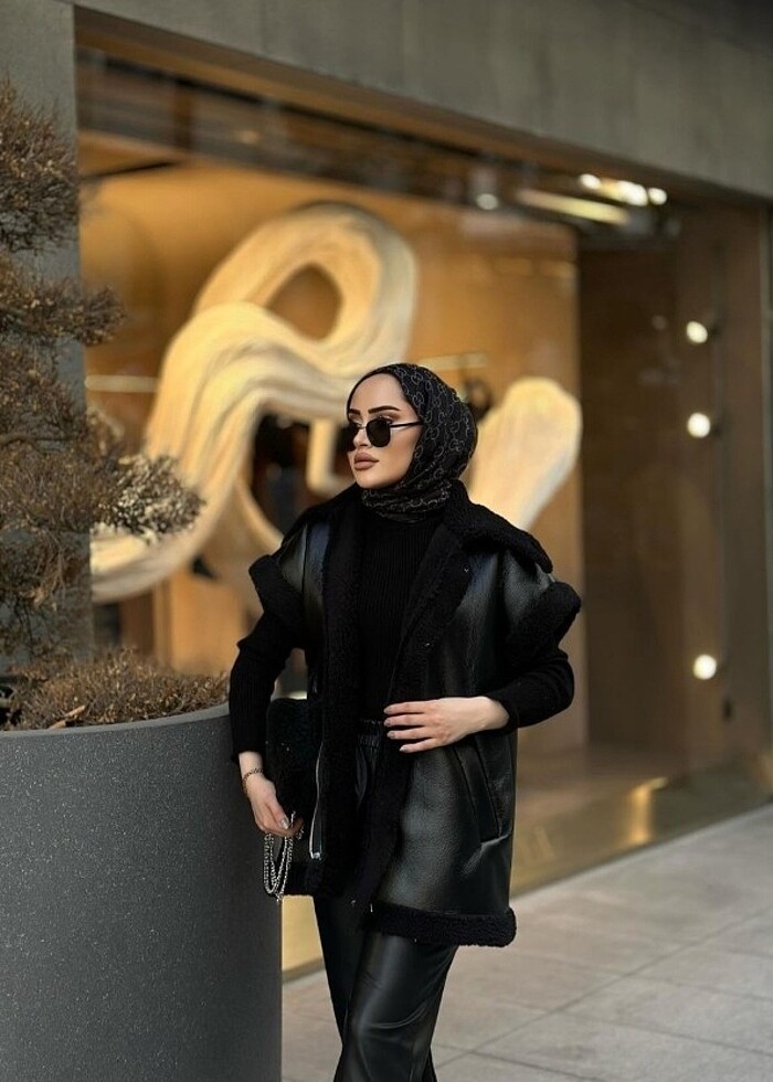 PELUŞLU DERI CEKET - Görsel 2