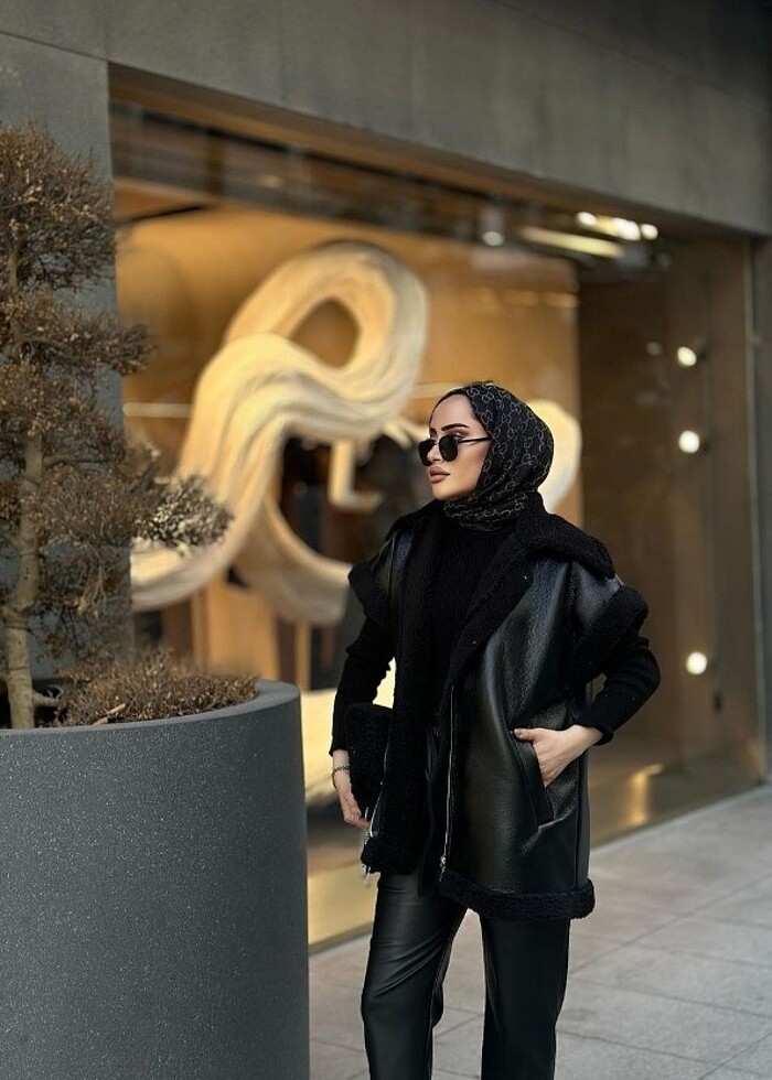 PELUŞLU DERI CEKET - Görsel 3