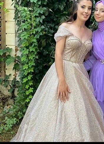 s Beden altın Renk Nişan söz elbisesi