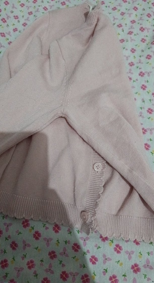 Kız Çocuk Pembe Düğmeli Triko Hırka - Görsel 4