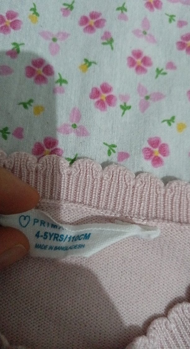 Kız Çocuk Pembe Düğmeli Triko Hırka - Görsel 2