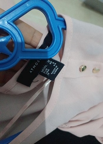 Düğmeli Kısa Kollu Pembe Pamuk Bluz - Görsel 4