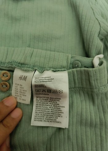 Uzun Kollu Düğmeli Bebek Kız Takımı - Görsel 4