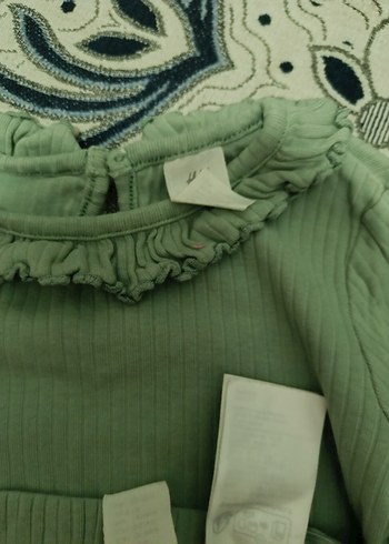 Uzun Kollu Düğmeli Bebek Kız Takımı - Görsel 2