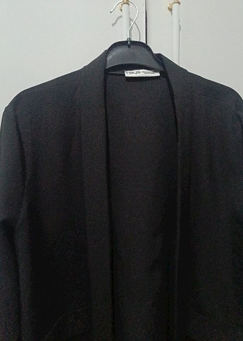 Kadın Siyah Midi Boy Notch Yaka Kaban - Görsel 3