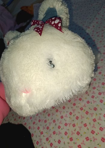 Renkli Detaylı Beyaz Peluş Oyuncak - Görsel 2